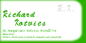 richard kotvics business card